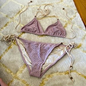 Lavender laser cut bikini